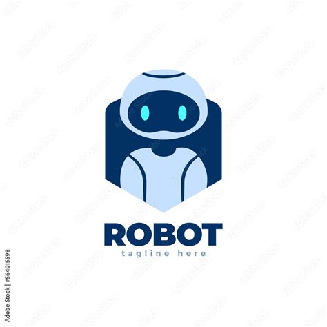 Robot logo template. Robotic logo design. Flat robotic mascot logo ...