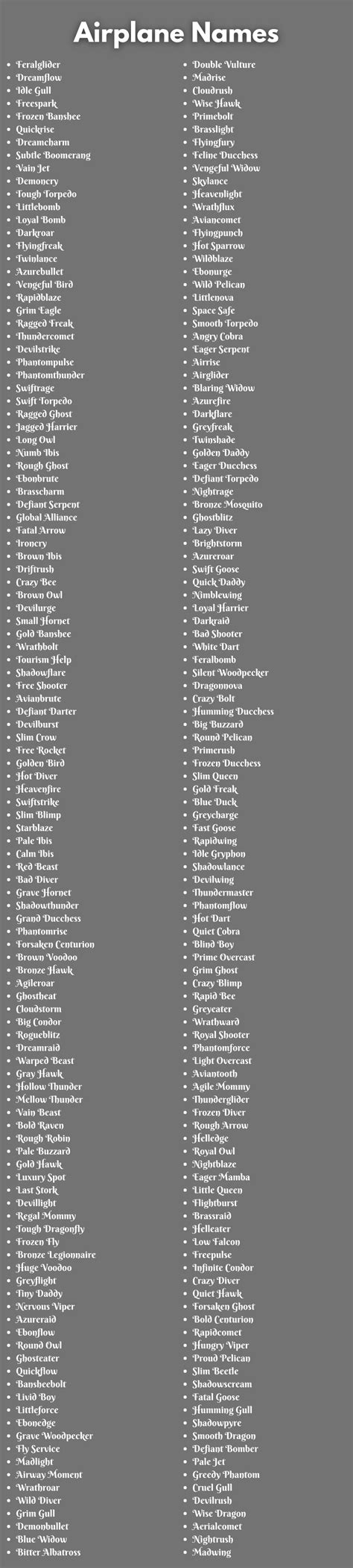 400 Best Airplane Names That You Will Like