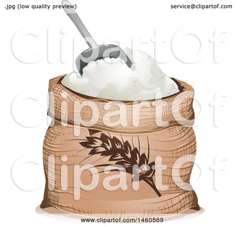 Clipart of a Wheat Flour Sack and Scoop - Royalty Free Vector Illustration by BNP Design Studio ...