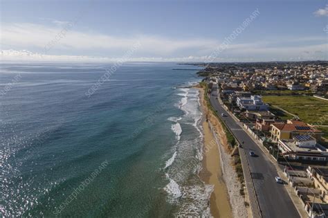 Aerial view of Avola, Syracuse, Sicily, Italy - Stock Image - F041/0814 - Science Photo Library