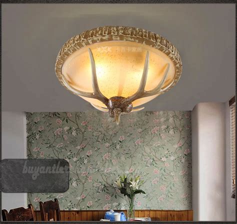 Antler Ceiling Lamp Mount Lights Rustic Lighting Fixtures | buyantlerchandelier.com