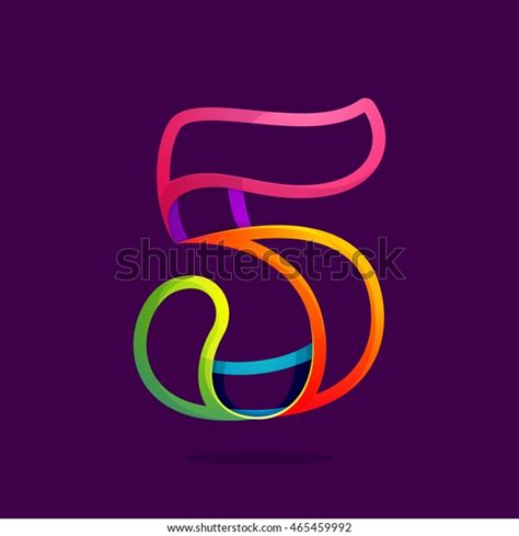 Number Five Logo Funny Colorful Neon Stock Vector (Royalty Free) 465459992 | Shutterstock