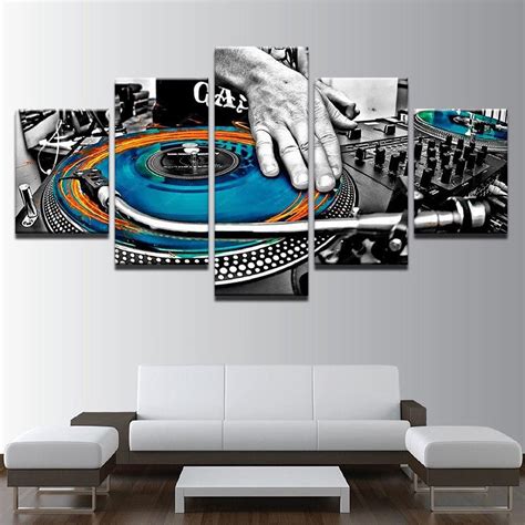 Dj Music Turntable – Music 5 Panel Canvas Art Wall Decor – Canvas Storm