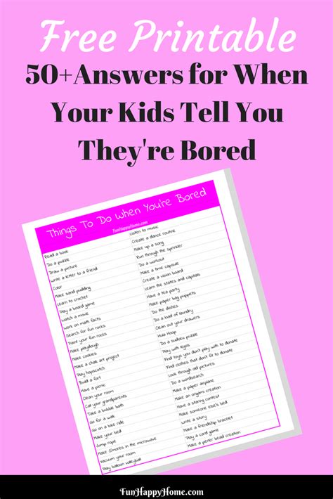 Tired of hearing your kids say "I'm bored"? Here are 50+ answers for your kids...plus check out ...