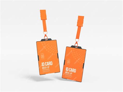 Premium PSD | Vertical Id Card with Holder Mockup