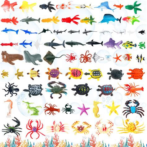 Buy 72 Packs Ocean Sea Animal Toys Safari Animals Figures Toys Small ...