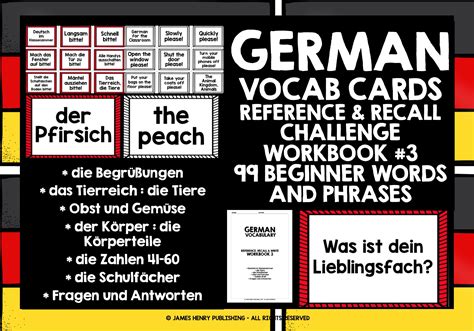 GERMAN VOCABULARY CARDS 3 | Teaching Resources