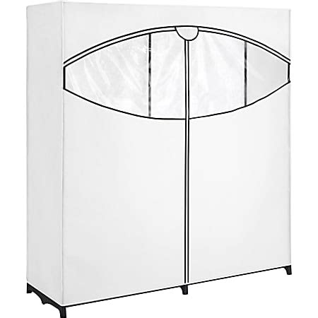 Whitmor Garment Rack 64 Height x 60 Width x 19.5 Depth Zippered Adjustable White Polypropylene ...