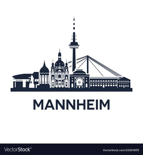 Skyline emblem of mannheim city Royalty Free Vector Image