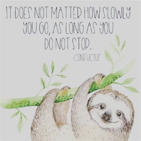 "It does not matter how slowly you go, as long as you do not stop." -Confucius • | Sloth quote ...