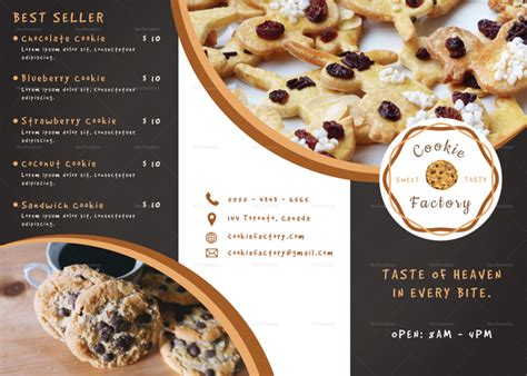 Cookie Shop Tri-Fold Menu Design Template in PSD, Word, Publisher ...