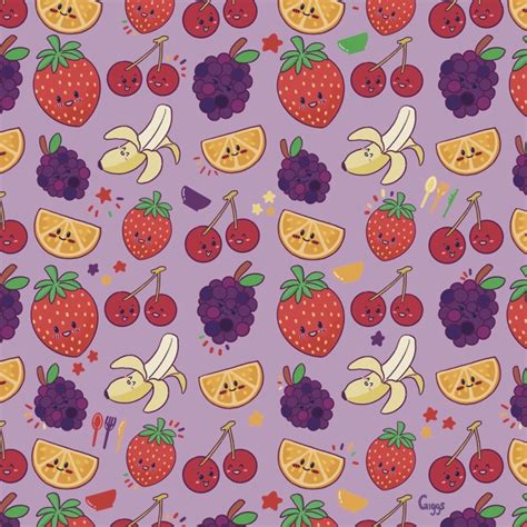 Kawaii Fruit Salad - Phone Wallpaper - Giggabubs's Ko-fi Shop - Ko-fi ️ ...