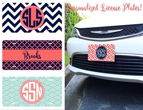 Personalized License Plates 15 Designs Monogrammed Custom