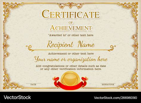 Vintage retro frame certificate background design Vector Image