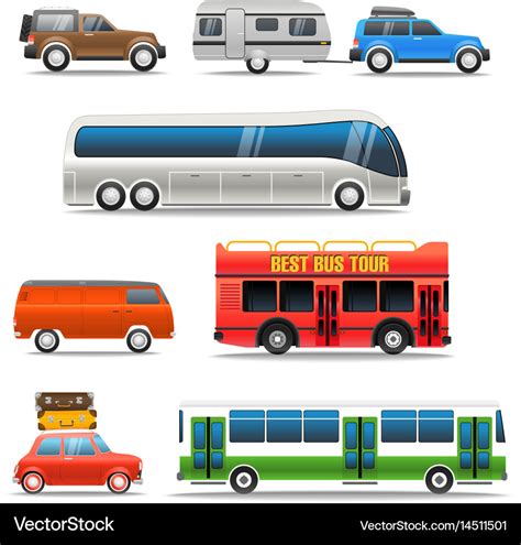 Different road vehicles clip-art Royalty Free Vector Image