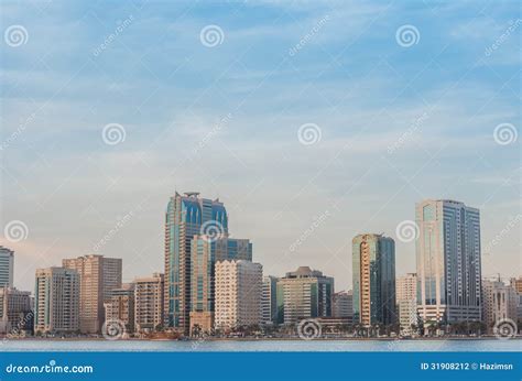 Sharjah city skyline stock photo. Image of rise, scenic - 31908212