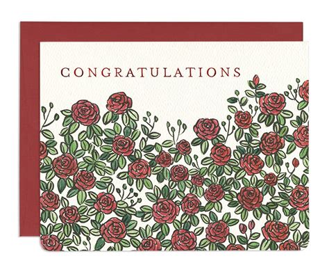 Roses Congratulations Card - Etsy