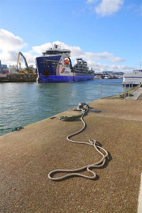 Hopper Dredger Ship in Port Editorial Stock Image - Image of english ...