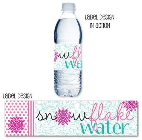 Items similar to Snowflake Water Bottle Labels-Digi File on Etsy