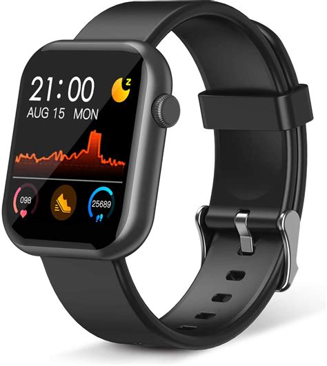 Smart Watch for iPhone iOS Android Phone Bluetooth Waterproof Fitness Tracker,Black - Walmart ...