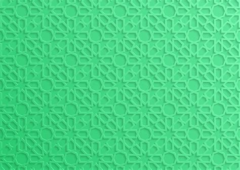 Premium Vector | Green 3d islamic geometrical pattern