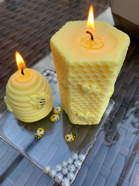 Bee Hive Candle Set Honeybee Candle Yellow Candle Bee - Etsy UK