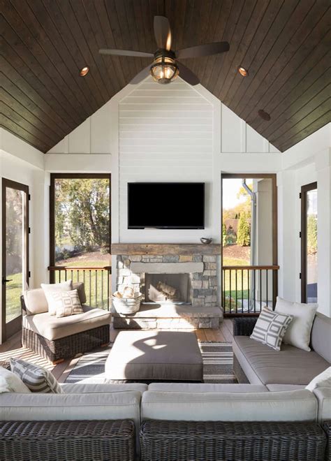 15 Most Amazing Four Season Porch With Fireplace Ideas