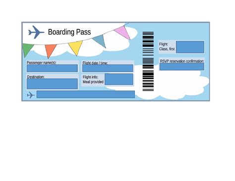 Fill In Blank Free Editable Airline Ticket Template Boarding Pass Airline Ticket Template ...