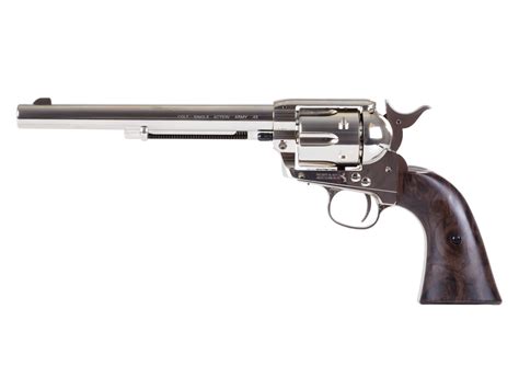 Colt SAA Peacemaker 7.5" CO2 Pellet Revolver, Nickel. Air guns