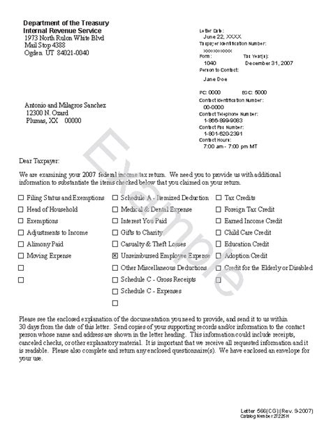 Audit Letter 566 - Answer & Tax Attorney Response to the IRS