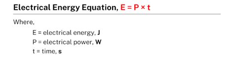 Electrical energy equation - Learnool