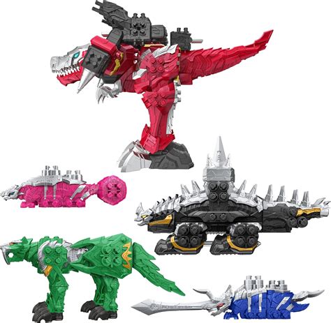 Power Rangers Dino Fury Megazord Mega Pack 5-Pack Zord Action Figure Toys for Kids Ages 4 and Up ...