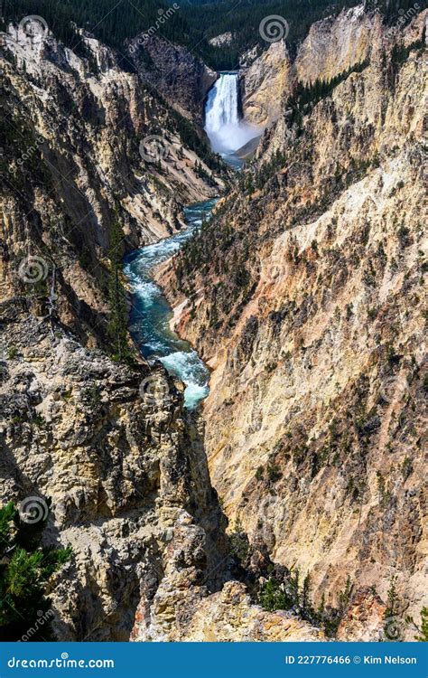 Lower Falls Waterfall in the Grand Canyon of the Yellowstone ...