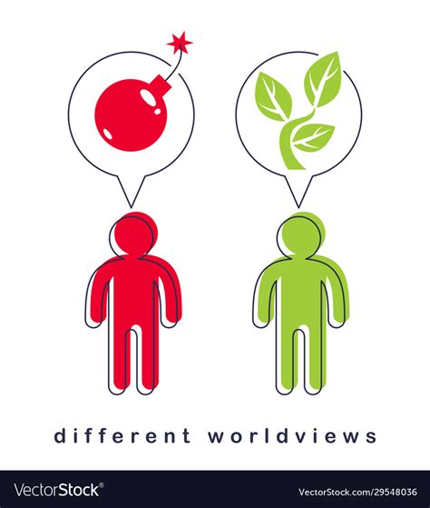 Different worldviews concept with two men good Vector Image