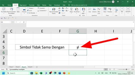 Tutorial Memunculkan Simbol "Tidak Sama Dengan" di Sel Excel - YouTube