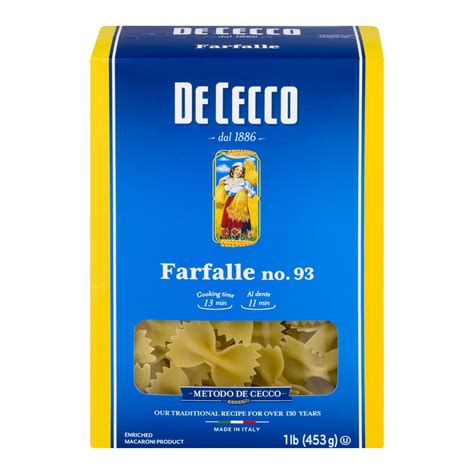 De Cecco Farfalle No.93 Pasta, 16 oz - Walmart.com