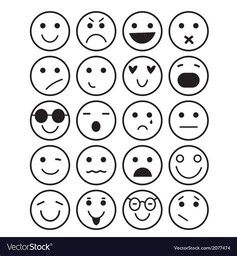 Smilies icons different emotions Royalty Free Vector Image