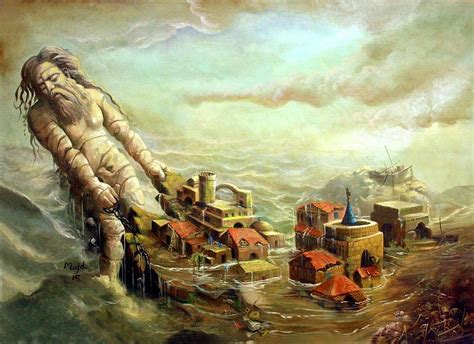 The Flood of Noah Painting by Majd Ramadan