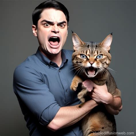 Ben Shapiro Screaming at Oversized Feline | Stable Diffusion Online