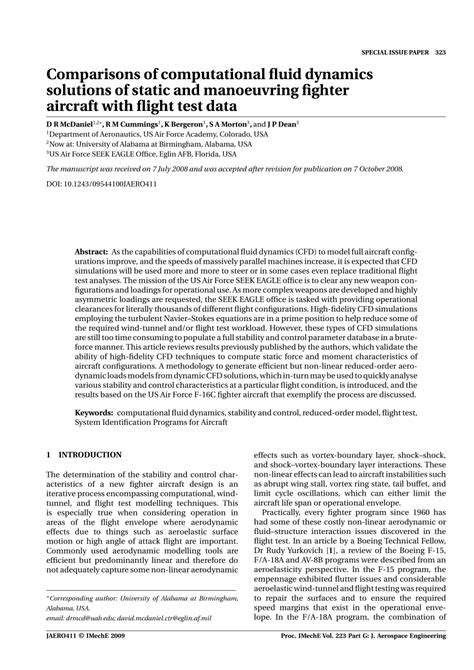 (PDF) Comparisons of Computational Fluid Dynamics Solutions of static and Manoeuvering Fighter ...