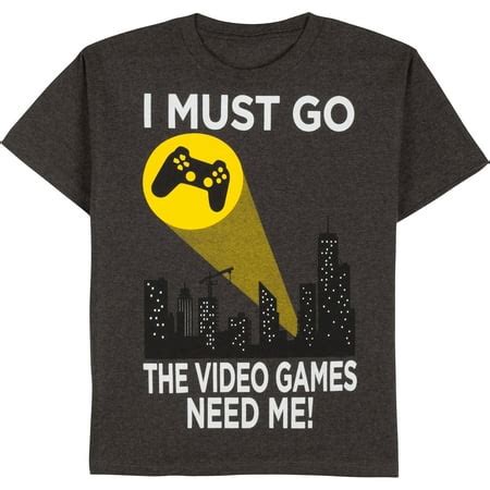 Boys Short Sleeve Video Game Night Humor Graphic Tee - Walmart.com