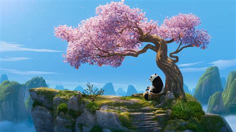 Kung Fu Panda 4 Serene Cherry Blossom Wallpaper HD