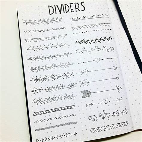 a few example dividers to use in my bullet journal. I like having a ...