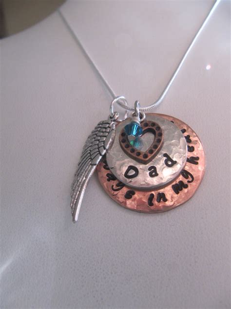 Memorial Necklace//dad Memorial//mom Memorial//hand Stamped - Etsy