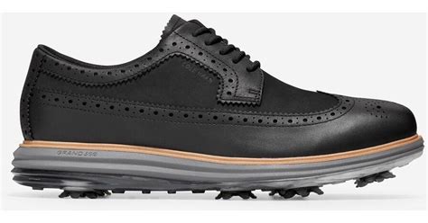 Cole Haan Leather Øriginalgrand Tour Golf Shoe in Black-Natural (Black ...