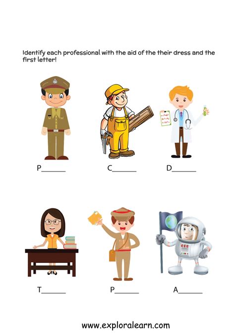 Community Helpers Free Worksheet PDF for Kids - Worksheets Library