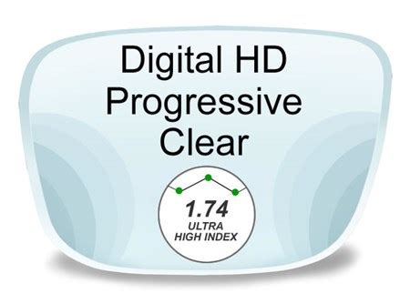 Digital (HD) Progressive High Index 1.74 Prescription Eyeglass Lenses