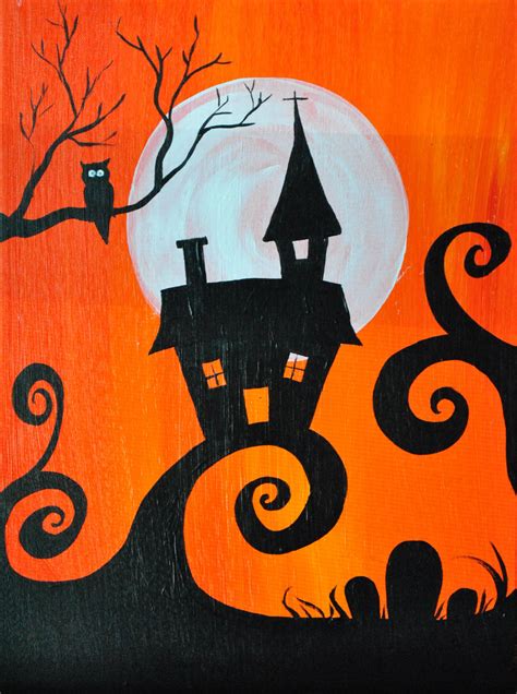 Halloween canvas art, Halloween painting, Halloween drawings