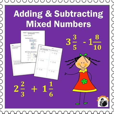 Fractions Worksheets Grade 4-5 Add, Subtract Mixed Numbers Distance Learning | Fractions ...