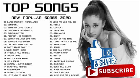 Top 50 2020 English Song - YouTube